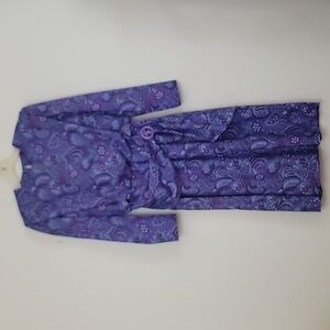 Vintage Cathy Sue Purple & Pink Multicolor Paisley Print  Dress 8/10